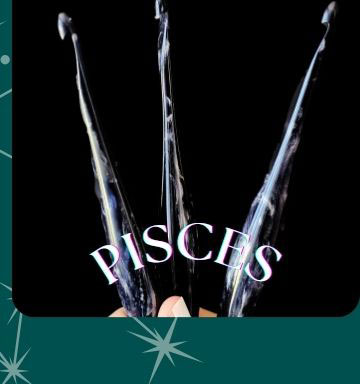 Pisces: 3 navy blue/silver swirl crochet hooks