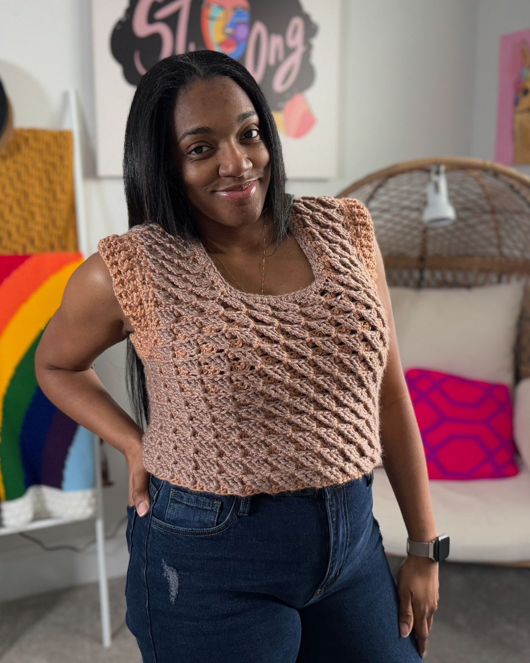 free crochet pattern: Berry Crop Top