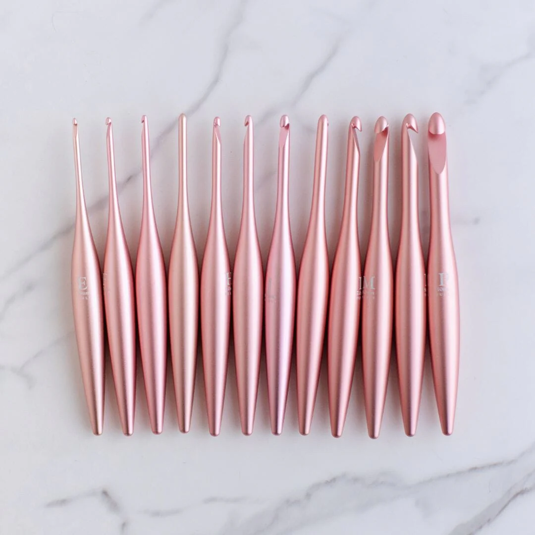 Image of Blush Streamline Metal Crochet Hooks