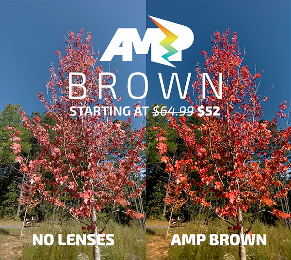 AMP Brown Starting $52 No lenses vs AMP Brown