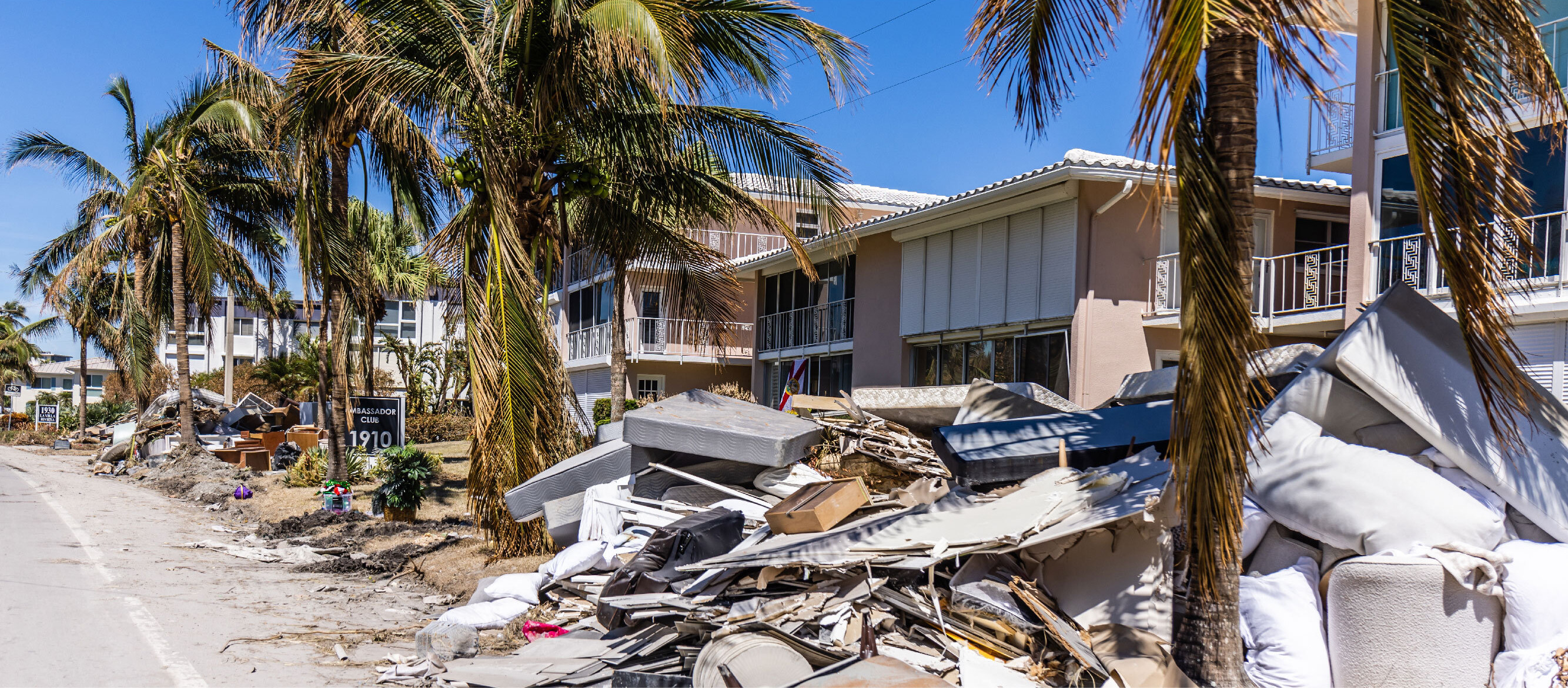 The aftermath of a hurricane - a destroyed home. 