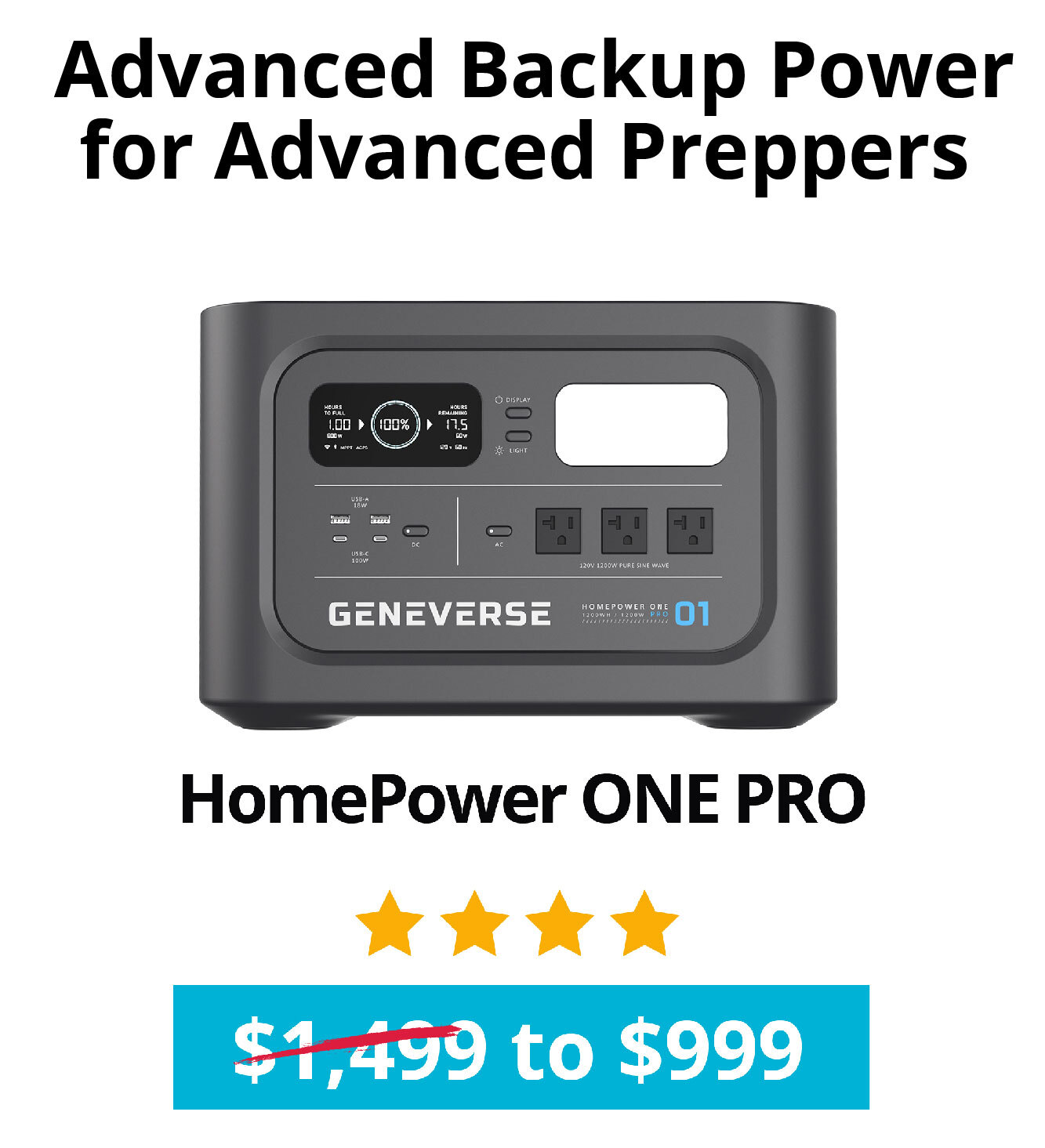 HomePower ONE PRO - $999