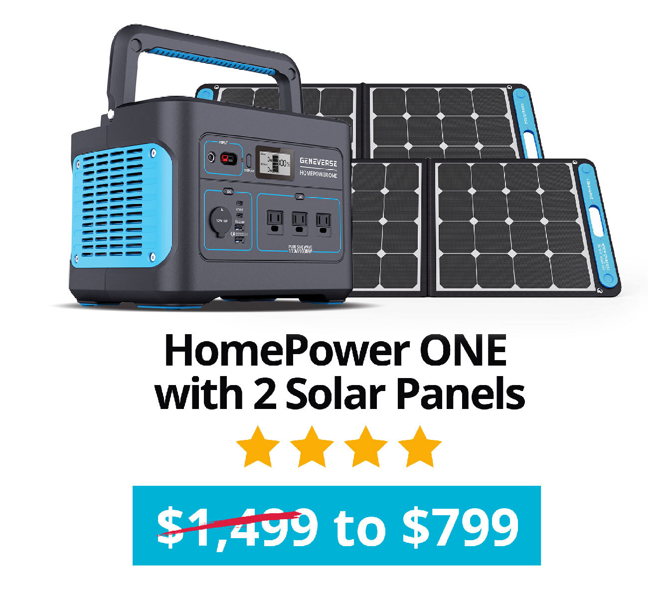 HomePower ONE with 2 Solar Panels - $799