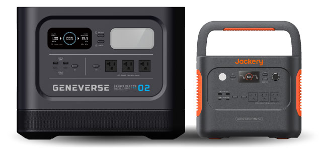 Geneverse and Jackery power stations side by side