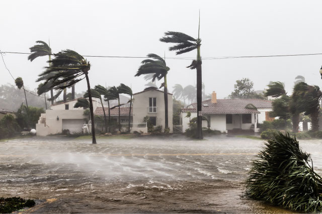A Home During a Strong Hurricane