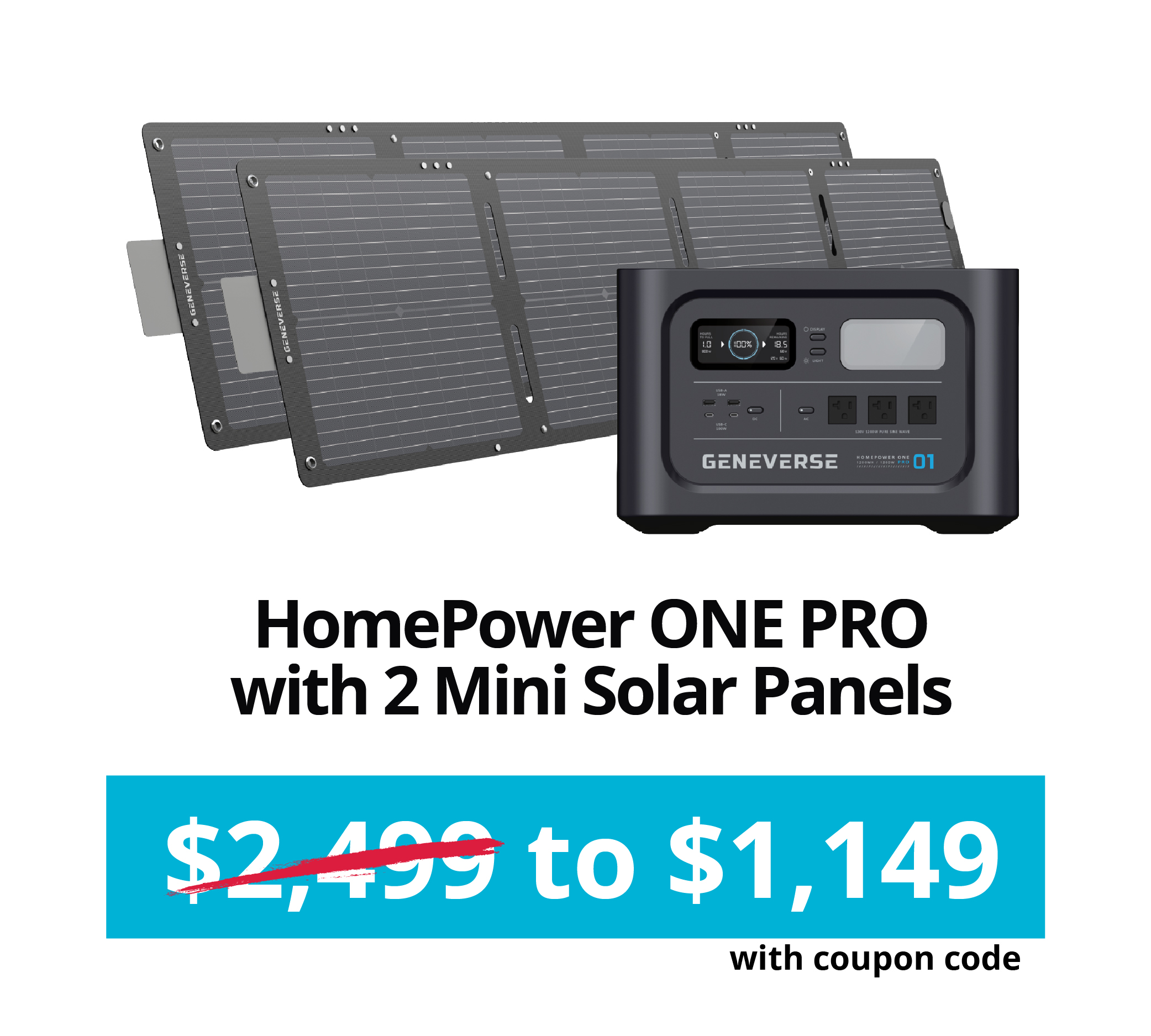 HomePower ONE PRO Solar Generator - $1,149