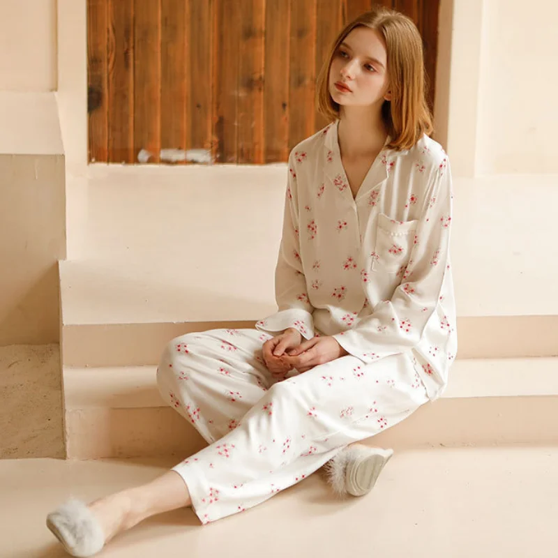 Image of Peach Blossom Printed Pajama Suit
