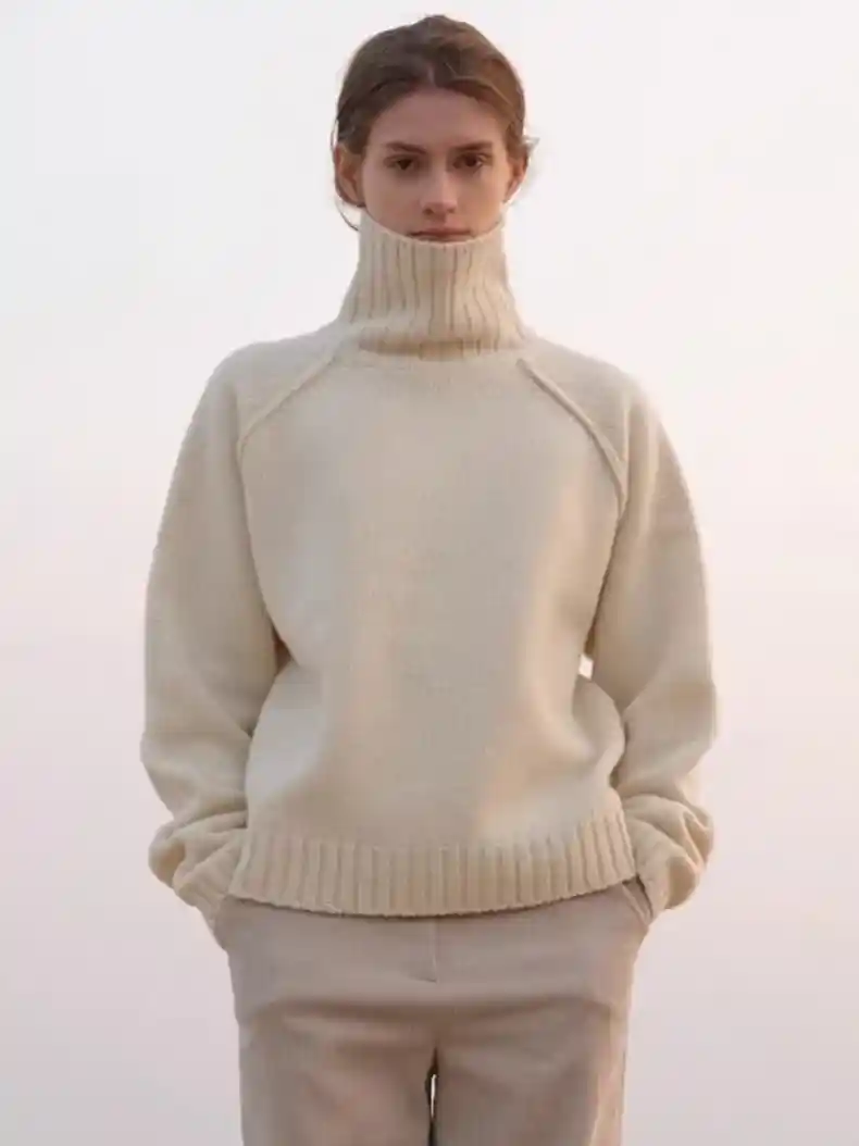 Image of Turtleneck 100% Cashmere Sweater