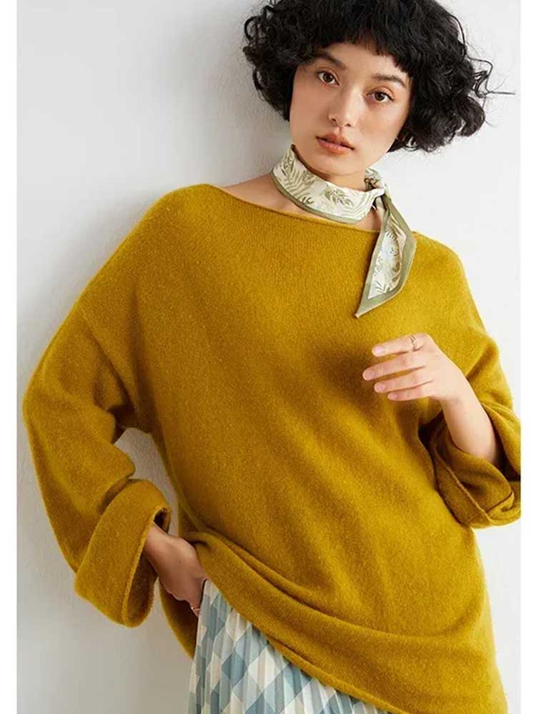 Image of 100% Cashmere Loose Thin Pullover