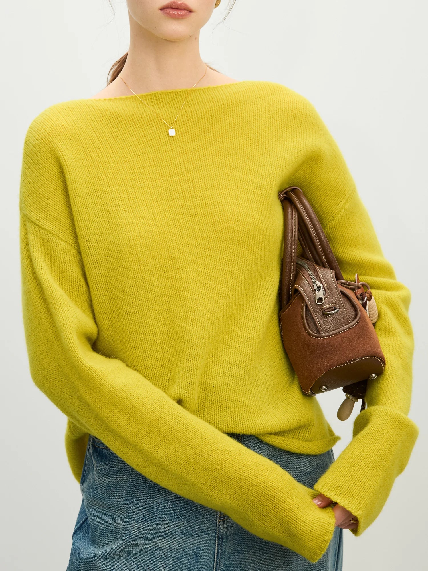 Image of 100% Wool  Boat Collar Sweater