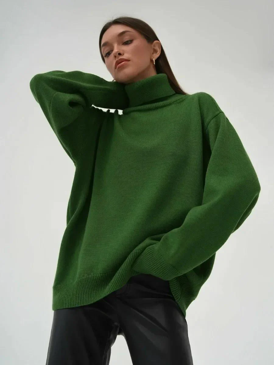 Image of Turtleneck Oversized Pullover Sweater