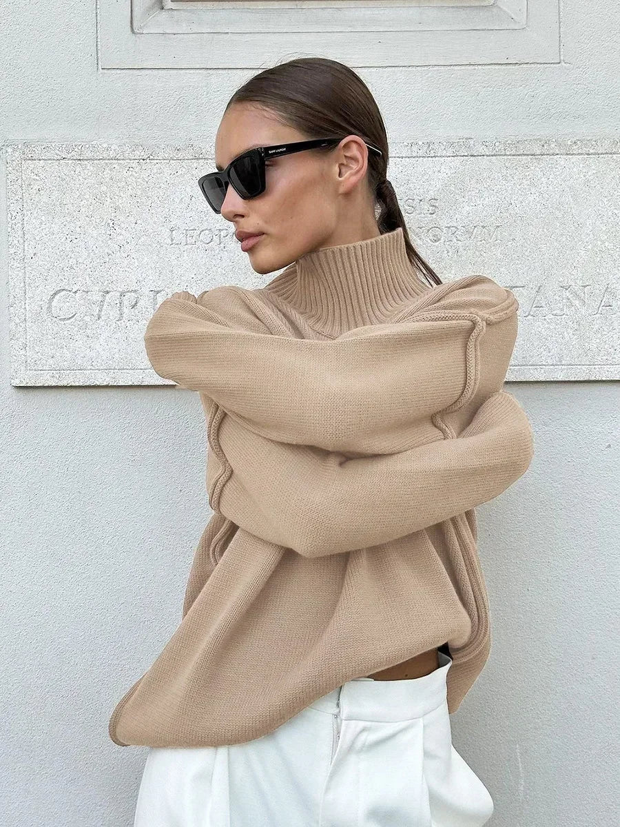 Image of Casual Turtleneck Knitted Sweater