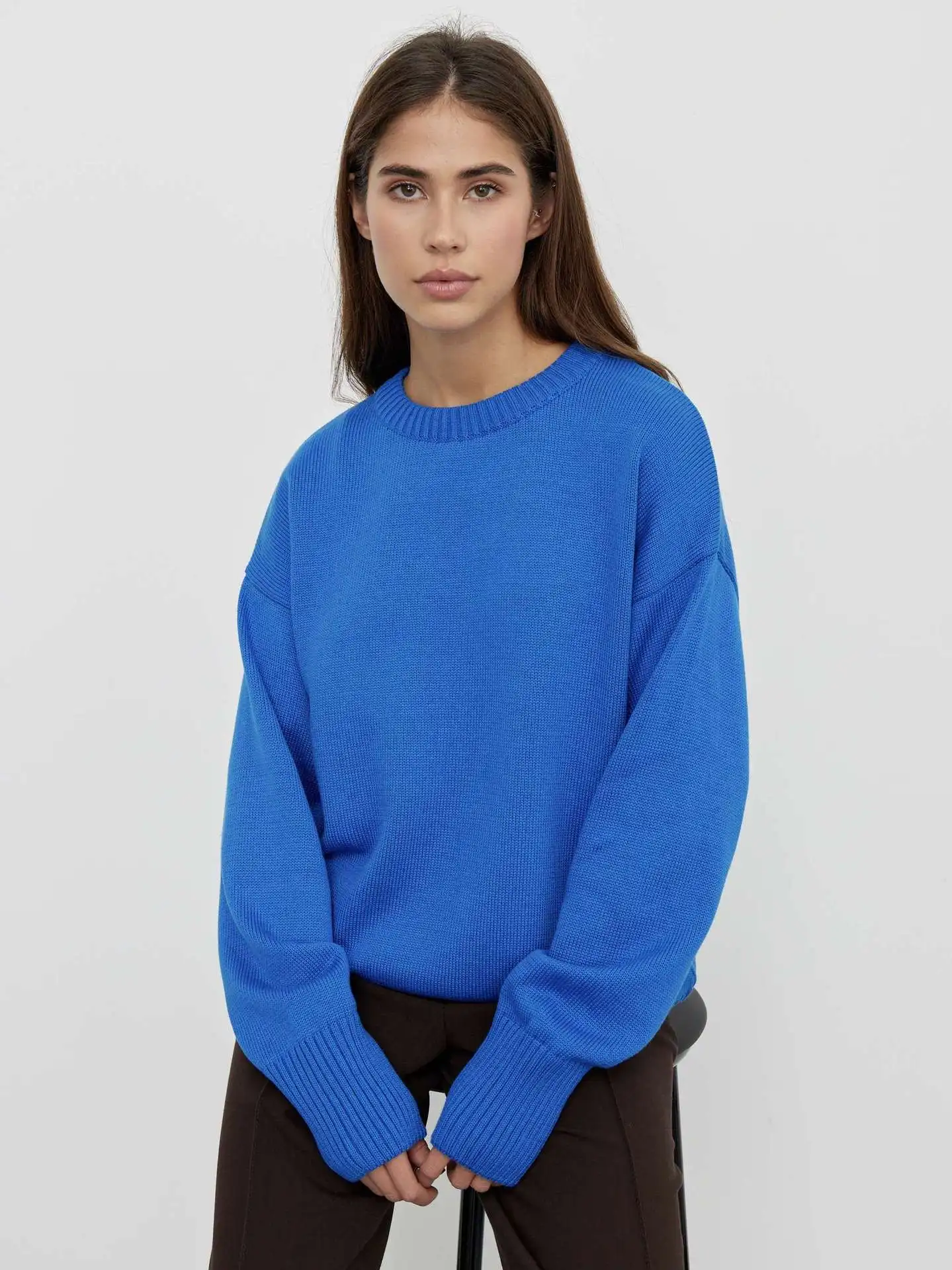Image of O Neck Casual Loose Sweater