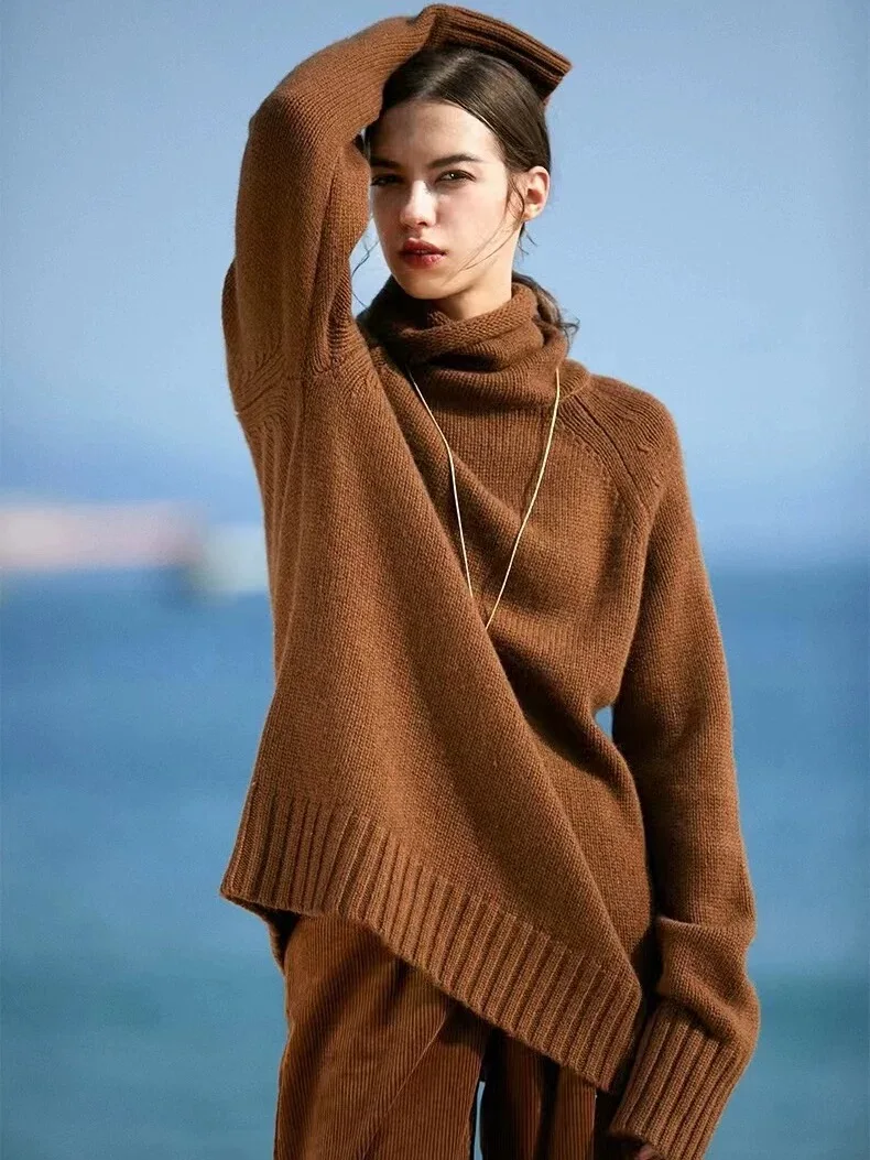 Image of 100% Pure Wool high Collar Sweater