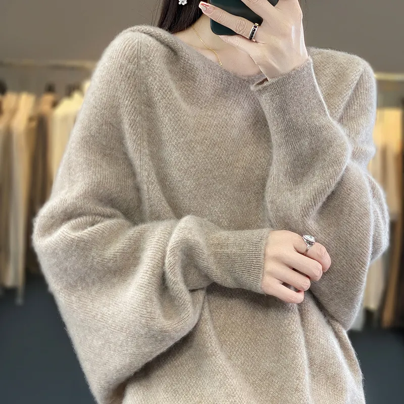 Image of Hooded 100% Wool Knitted Sweater