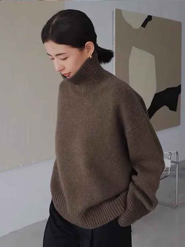 Image of Cashmere Turtleneck Pullover Sweater