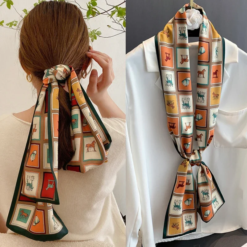Image of Printed Long Silk Scarf