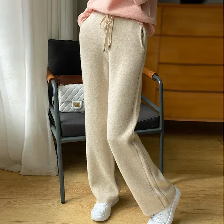 Image of 100% Wool Wide Leg Pants