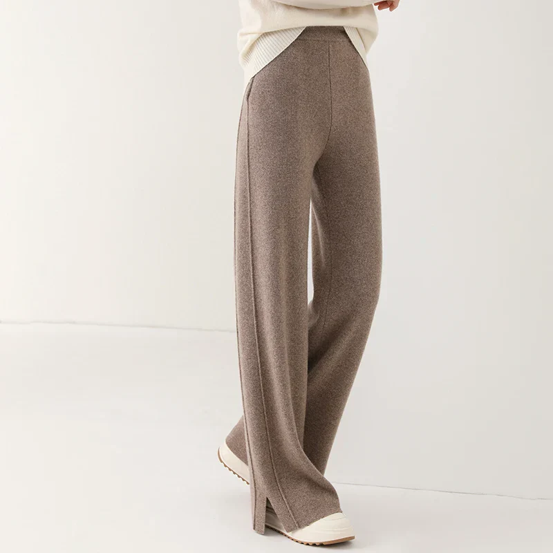 Image of 100% Wool Wide-Leg Sweatpants
