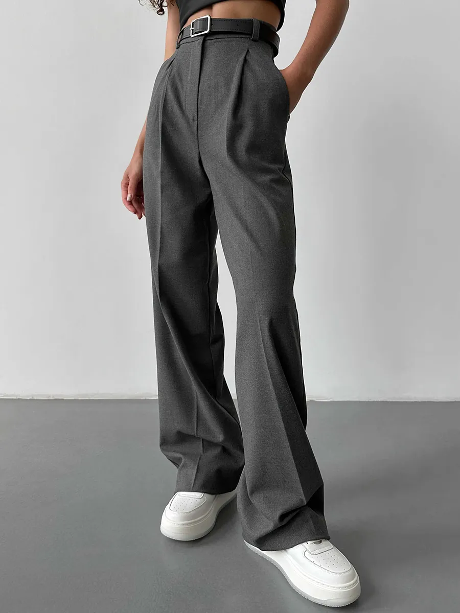 Image of High Waist Pleated Wide Leg Pants