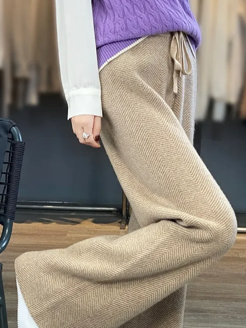 Image of Wide-Leg Wool Pants