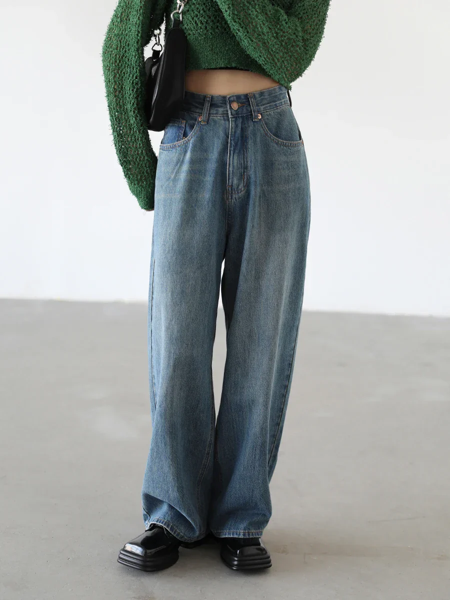 Image of High Waist Wide Leg Denim Pants