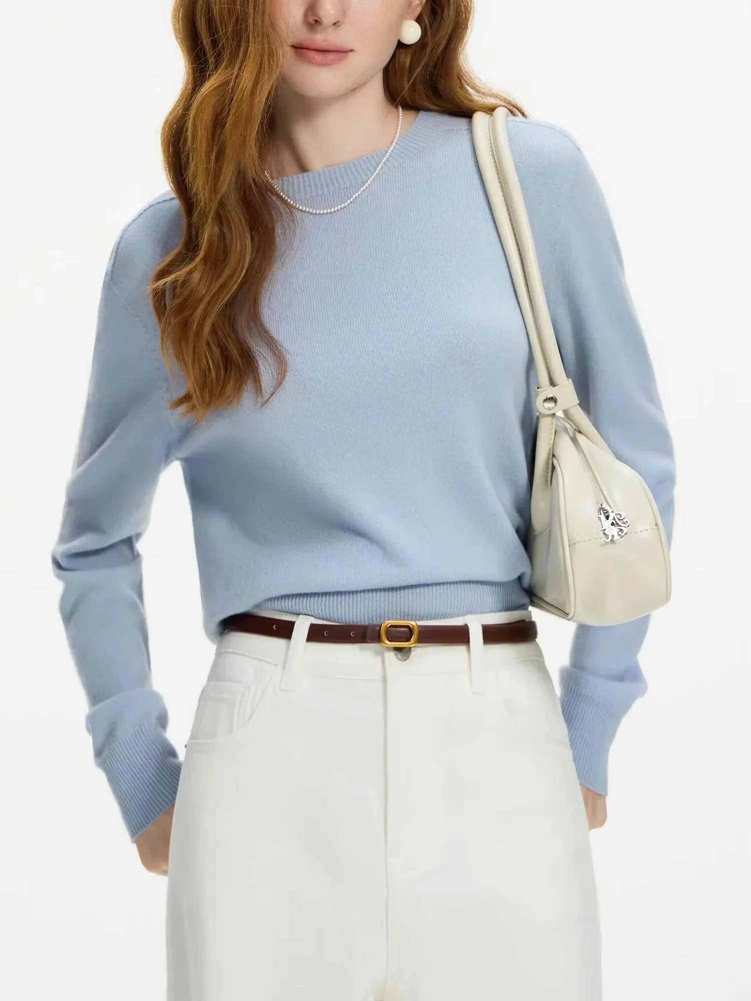 Image of 100% Wool Crew Neck Versatile Sweater