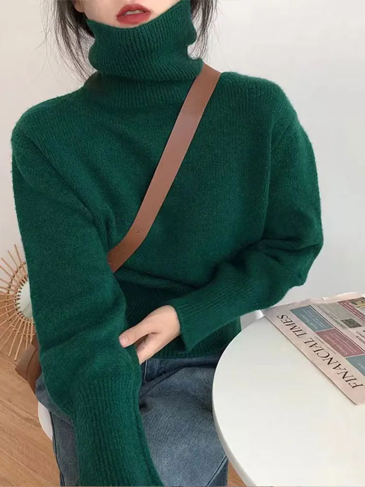 Image of Pullover Style Turtleneck Sweater