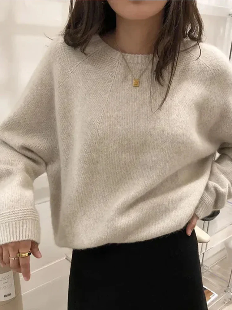 Image of Round-Neck Pullover Sweater