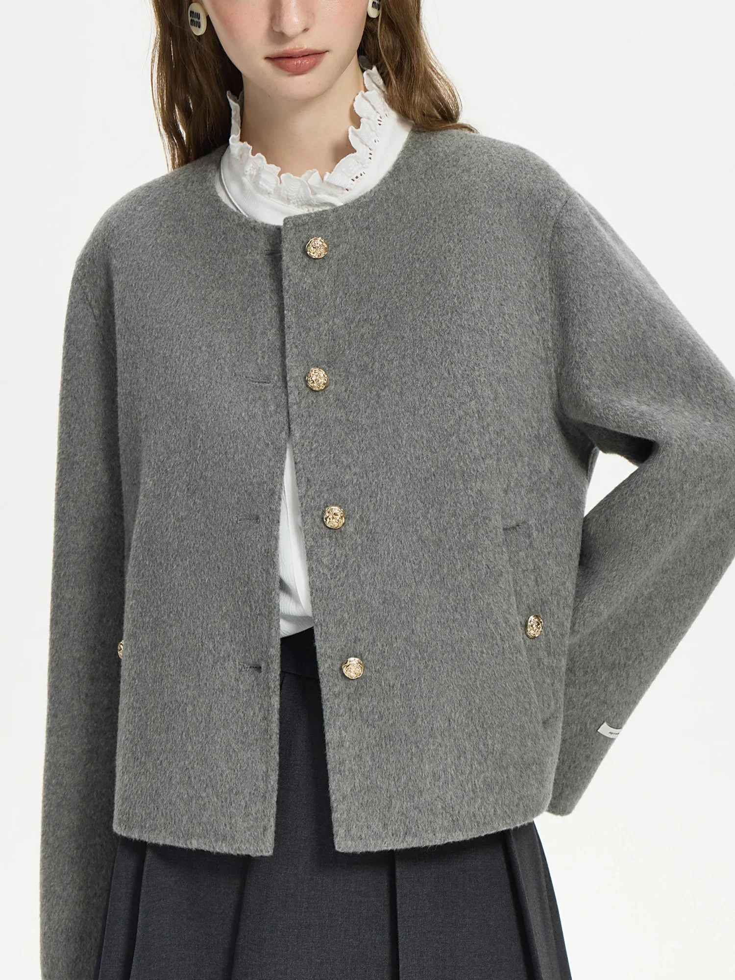 Image of Short Loose Wool Coat