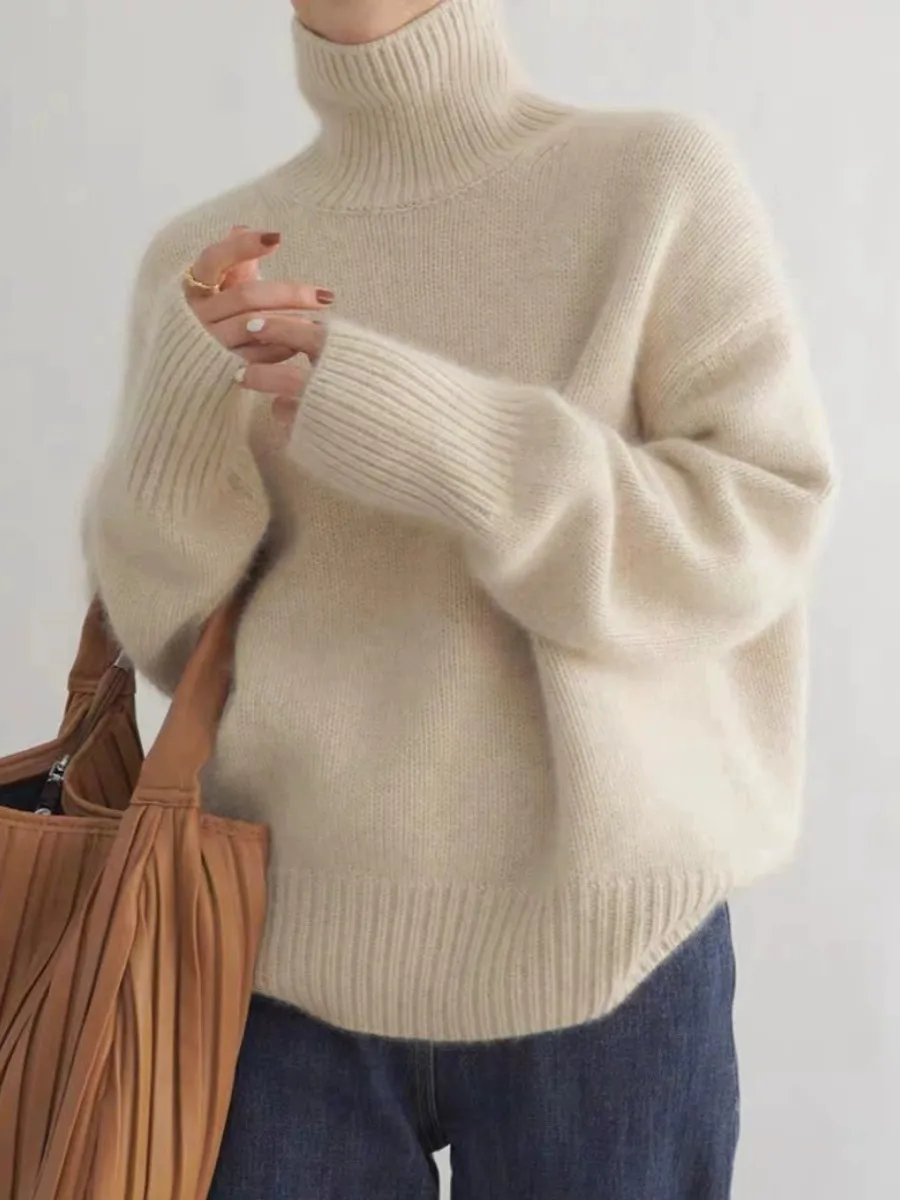 Image of Oversized Turtleneck Cashmere Sweater