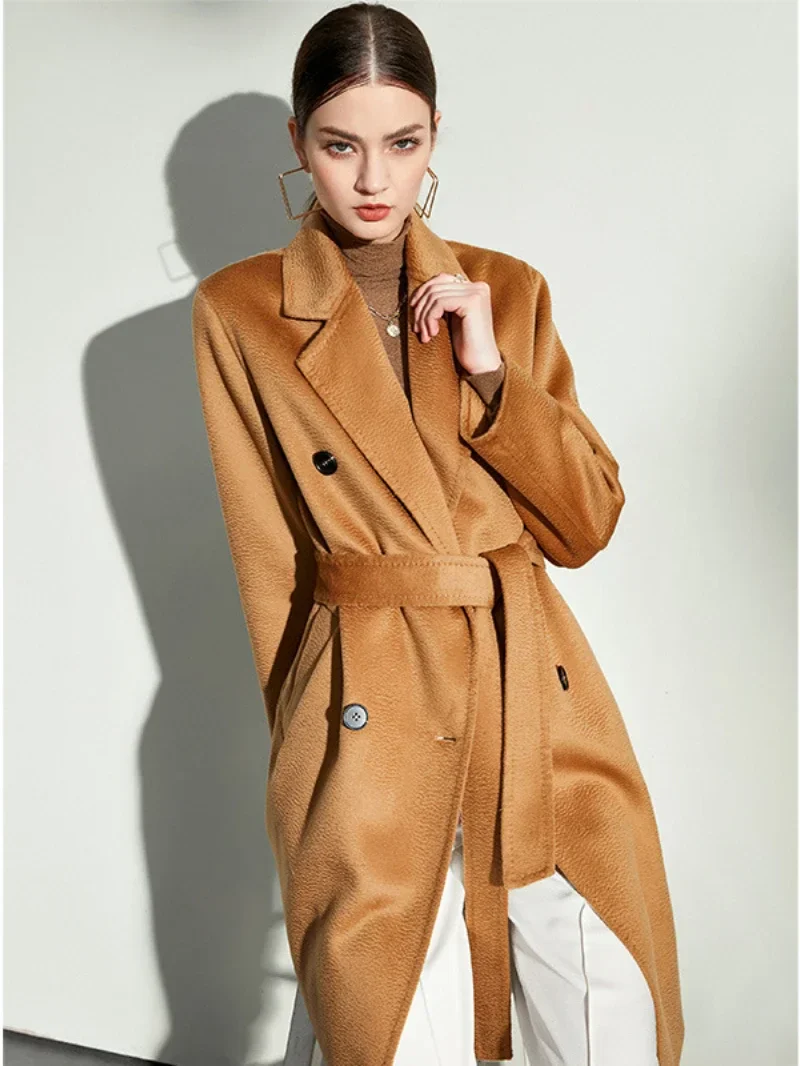 Image of Water Ripple Double-sided Woolen Coat