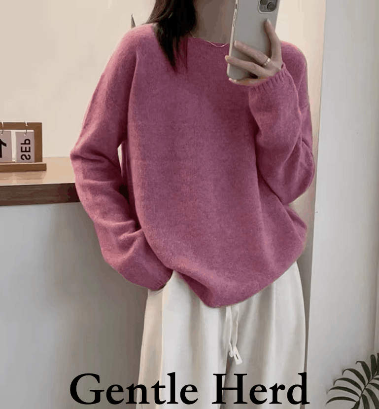 Oversized Cashmere Boatneck Sweater Gentle Herd