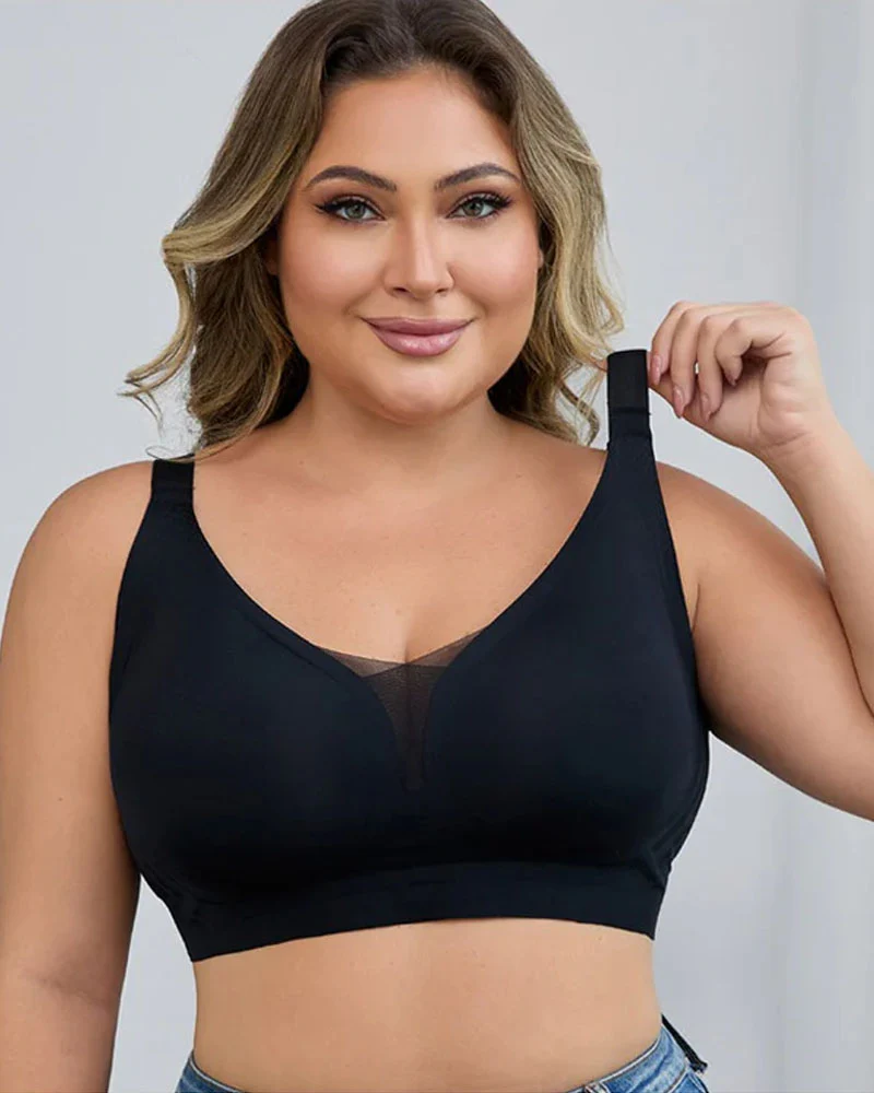 Image of Plus-size wire-free semi-fixed push-up bra