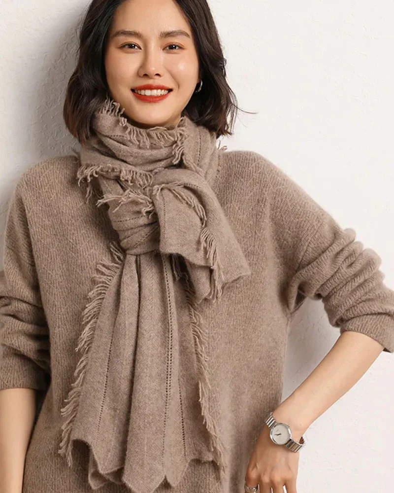 Image of Pure Cashmere Knitted Scarf