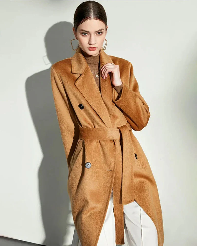Image of Water Ripple Double-sided Woolen Coat
