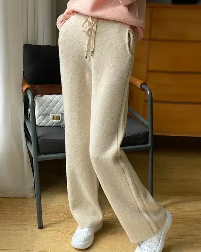 Image of 100% Wool Wide Leg Pants
