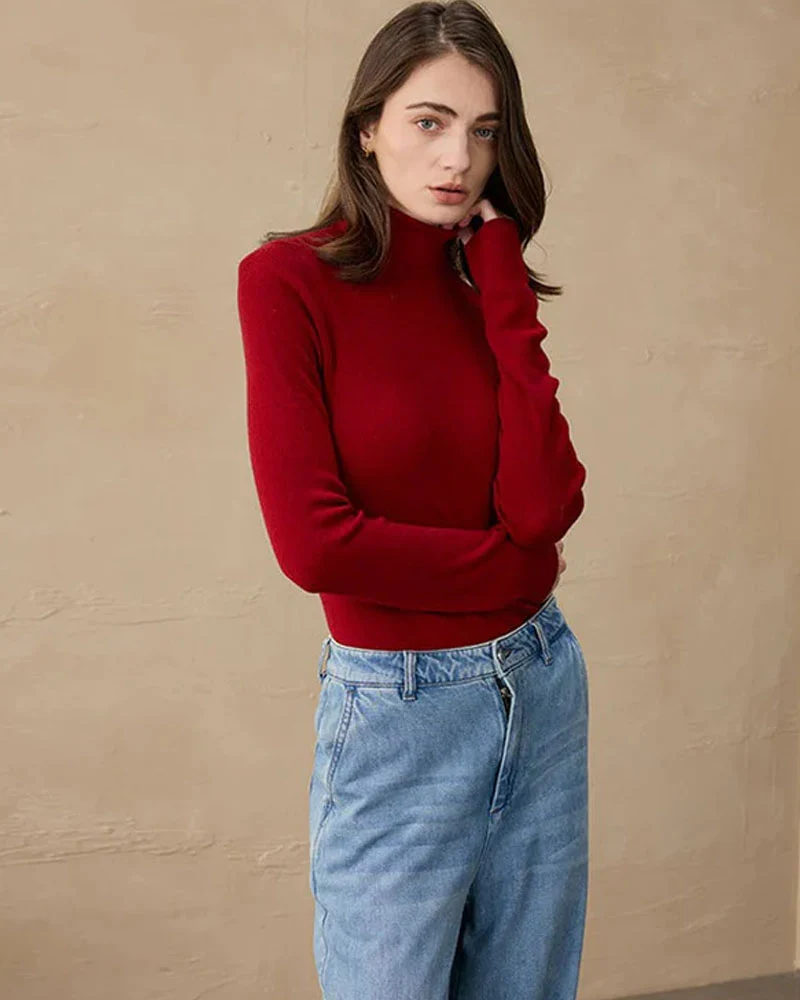 Image of Cashmere & Wool Turtleneck Pullover