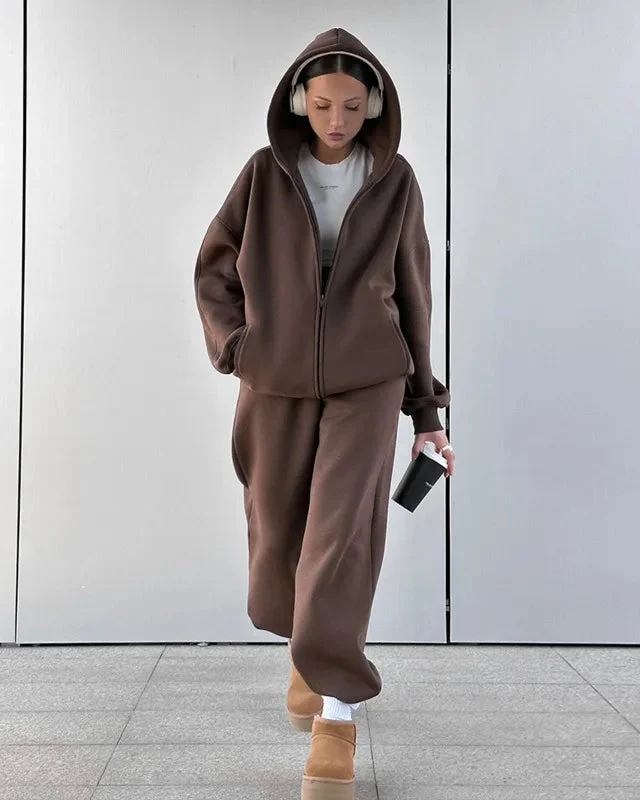 Image of Casual Fleece Hoodie & Pants Set