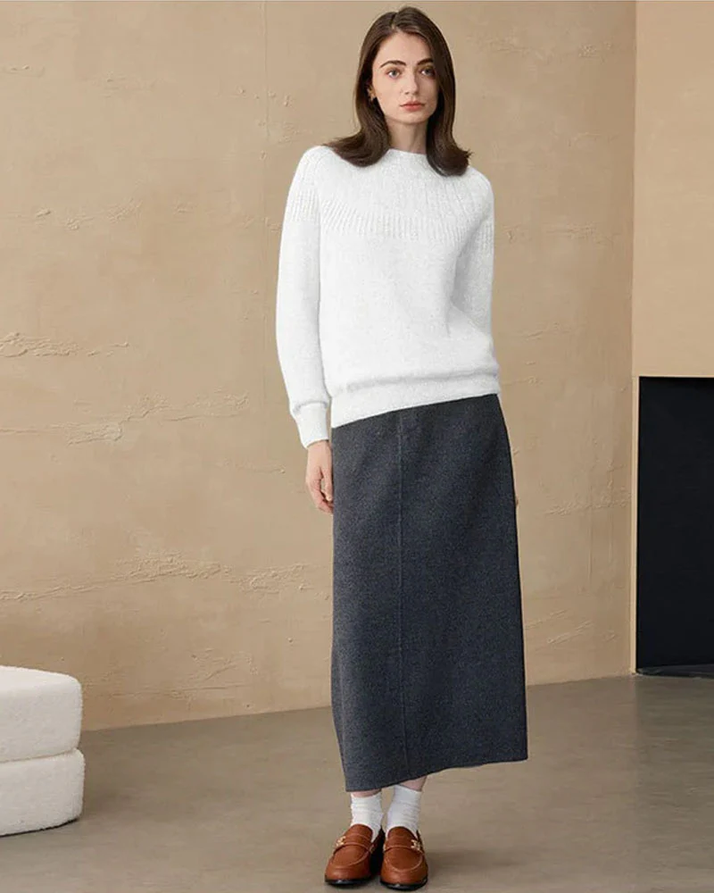 Image of Cashmere Crew Neck Knit Sweater