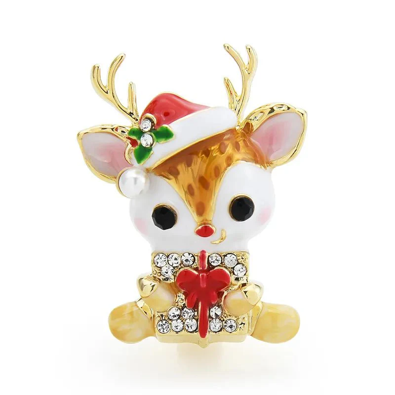 Image of Christmas Cute Deer Brooch