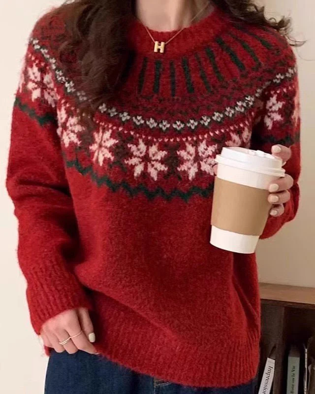 Image of Vintage Jacquard Christmas Soft Sweater