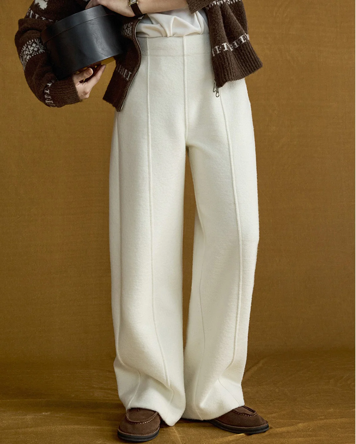 Image of Soft & Cozy Woolen Casual Pants