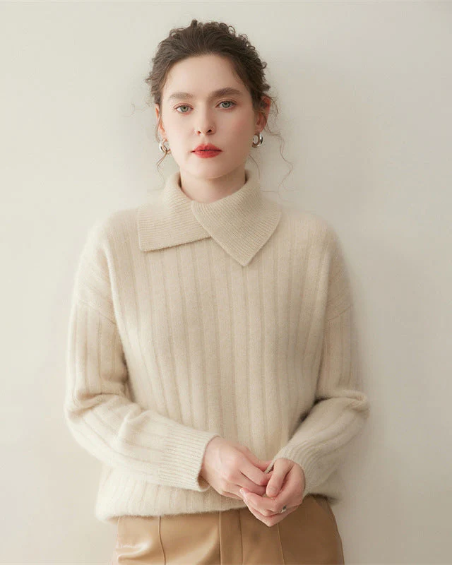 Image of Cashmere Irregular Turtleneck Sweater