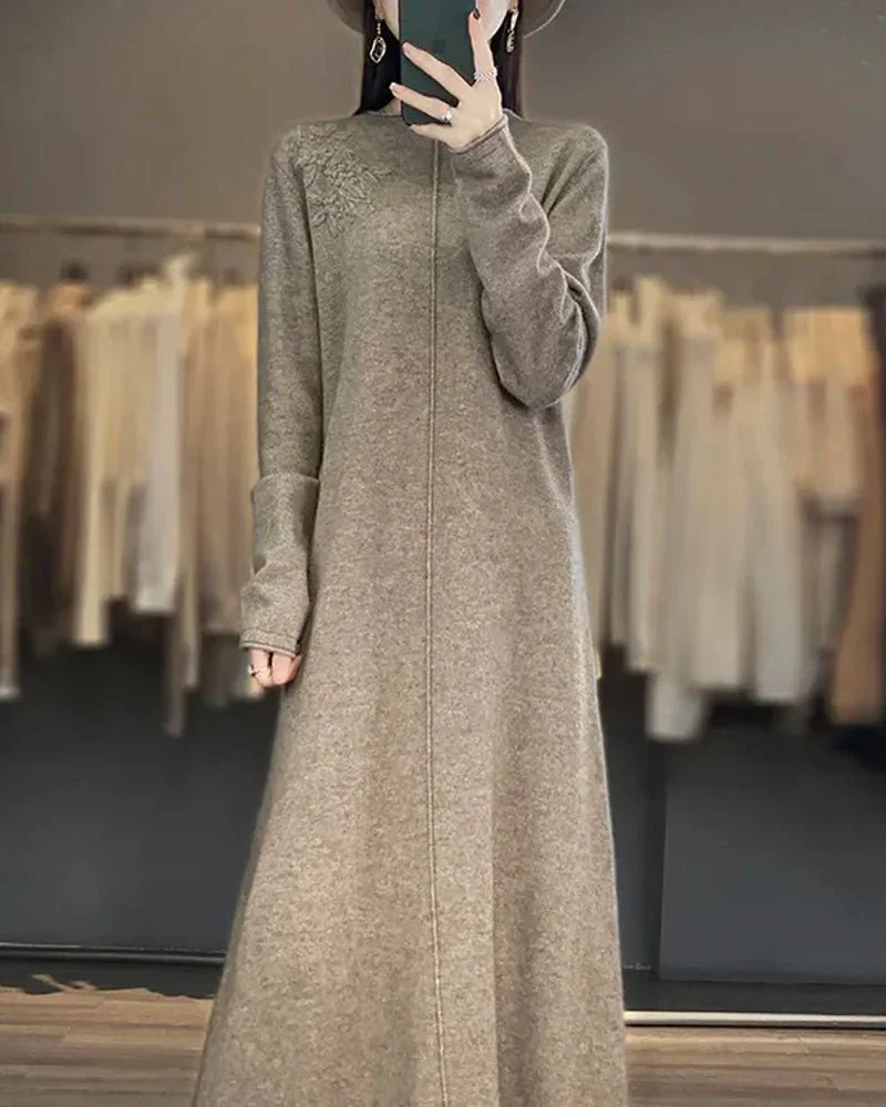 Image of Wool Knitted Long Dress
