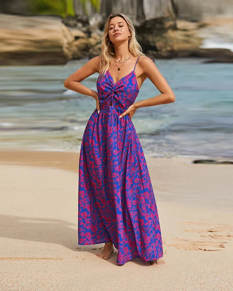 Image of Back Tie Beach Maxi Dress