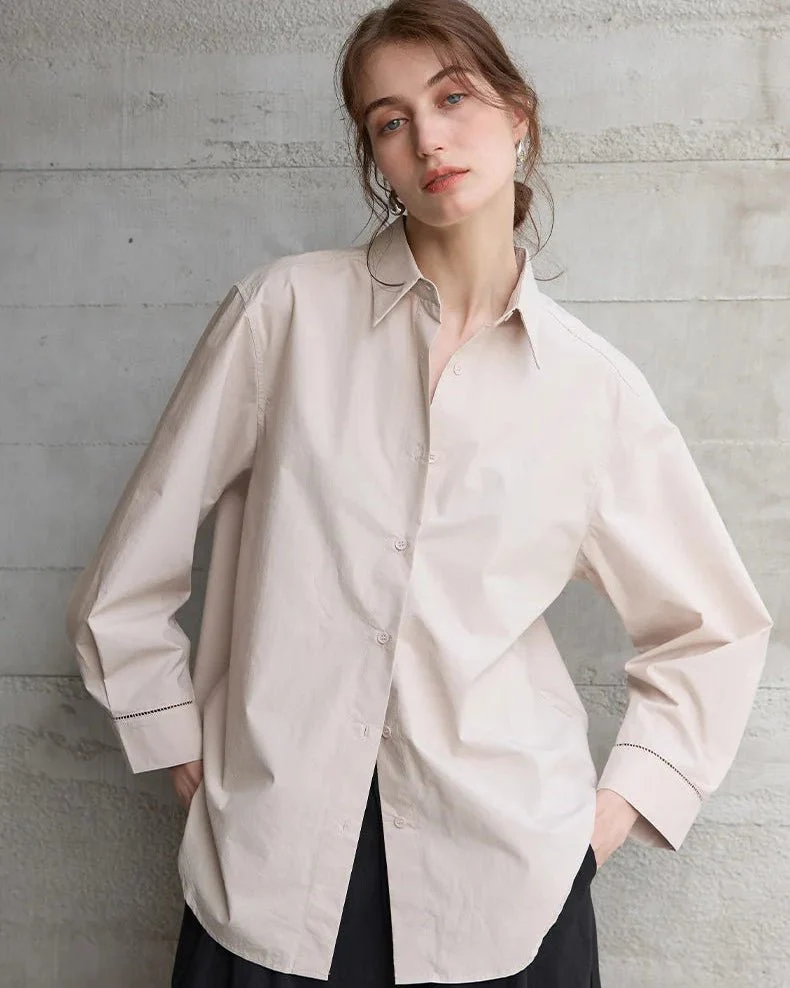Image of Casual Collared Single-Breasted Loose-Fitting Shirt