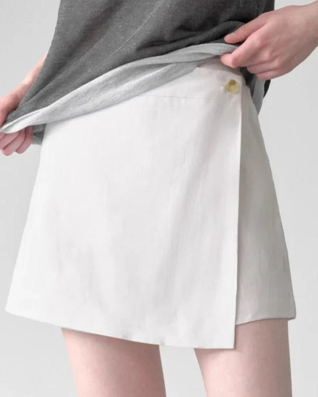 Image of Casual Loose High-Waisted Skirt-Style Shorts