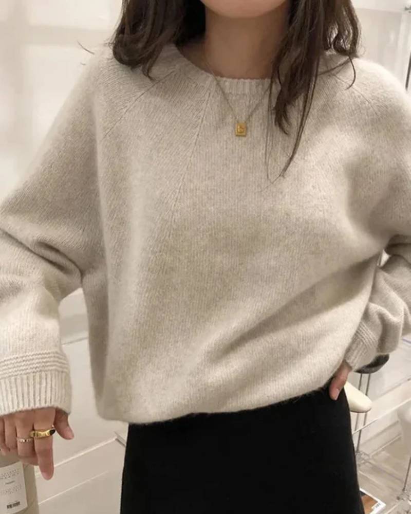 Image of Round-Neck Pullover Sweater