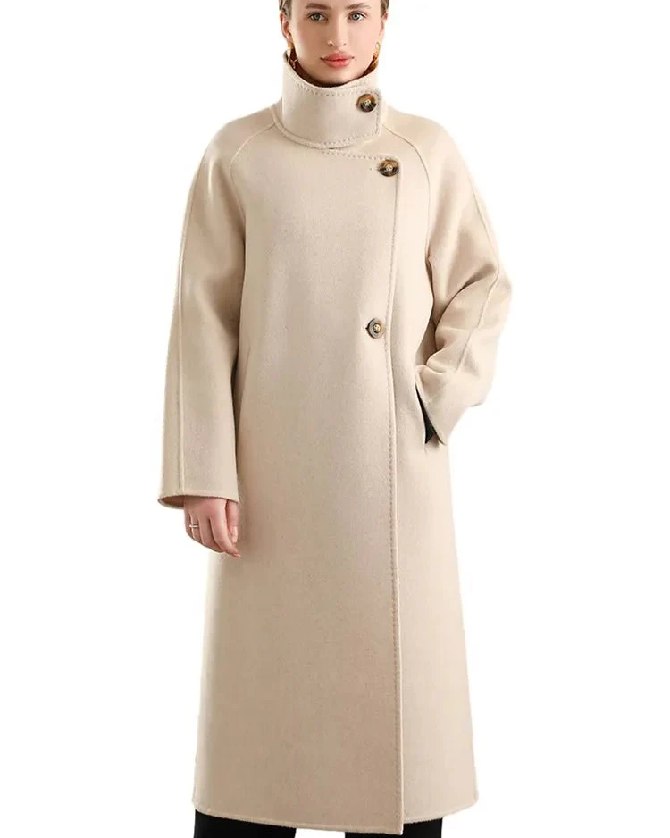 Image of Single Breasted Versile 100% Wool Coat